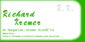 richard kremer business card